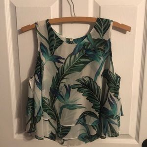 ZARA tropical printed crop top